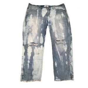 Cropped Distressed Bleached Tattered Jeans Womens Size 10